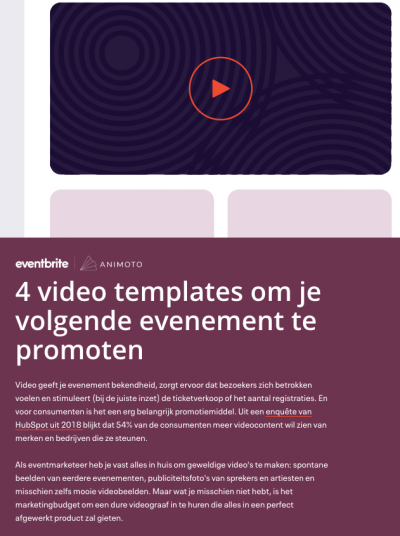 video evenement promoten