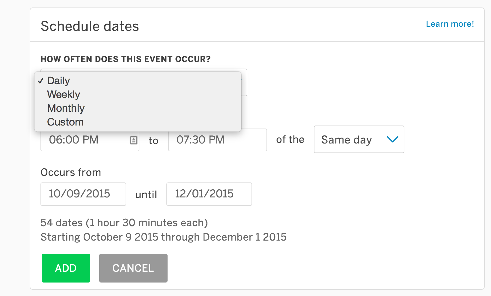 A How to Guide For Setting Up A Repeating Event Schedule Eventbrite