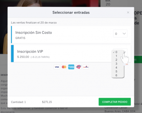 como pagan los participantes con Eventbrite