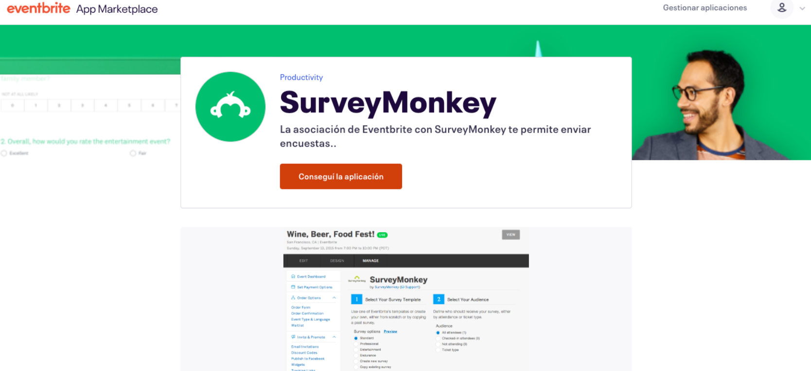 integración con survey monkey